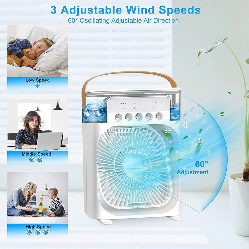 Souq Al Yumn™ Mini Cooler AC – 3-in-1 Portable Air Conditioner, Humidifier & Purifier for Home/Office