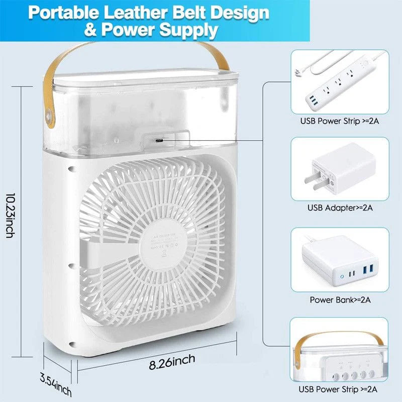 Souq Al Yumn™ Mini Cooler AC – 3-in-1 Portable Air Conditioner, Humidifier & Purifier for Home/Office