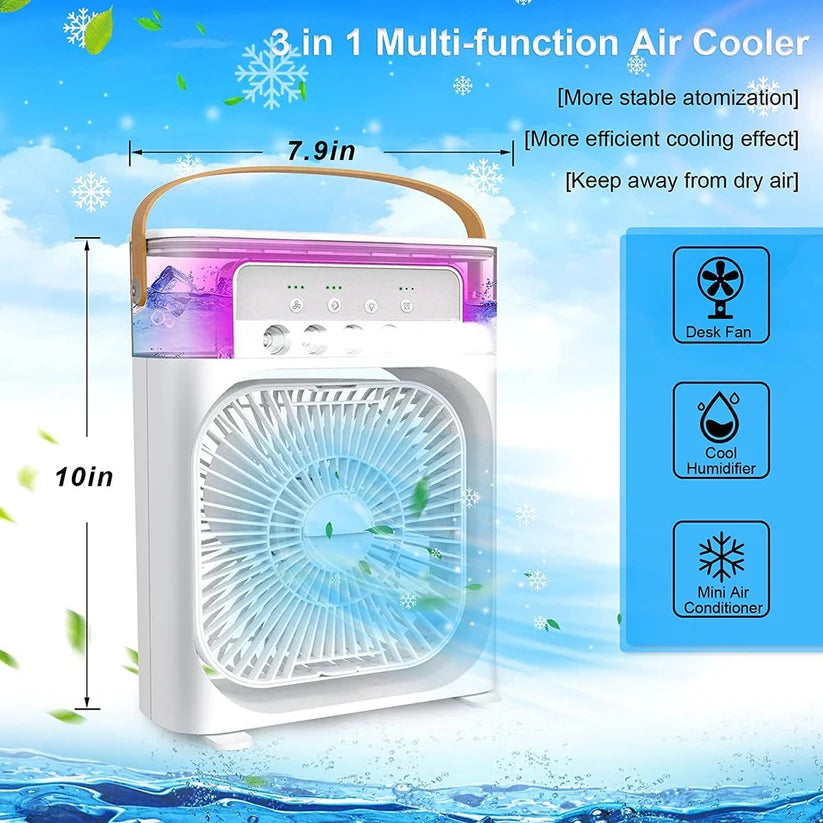 Souq Al Yumn™ Mini Cooler AC – 3-in-1 Portable Air Conditioner, Humidifier & Purifier for Home/Office